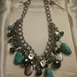 Silvertone and HOWLITE necklace